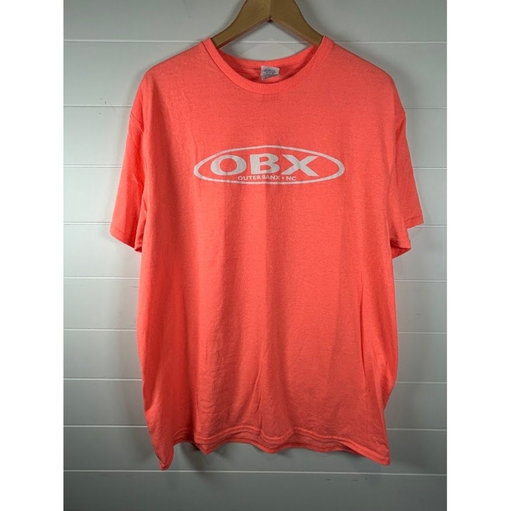 Delta Pro Weight OBX Outer Banks NC Graphic T-Shirt Neon Orange XL